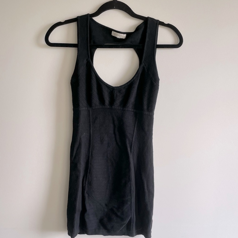 Black mini Guess Dress with back cutout.